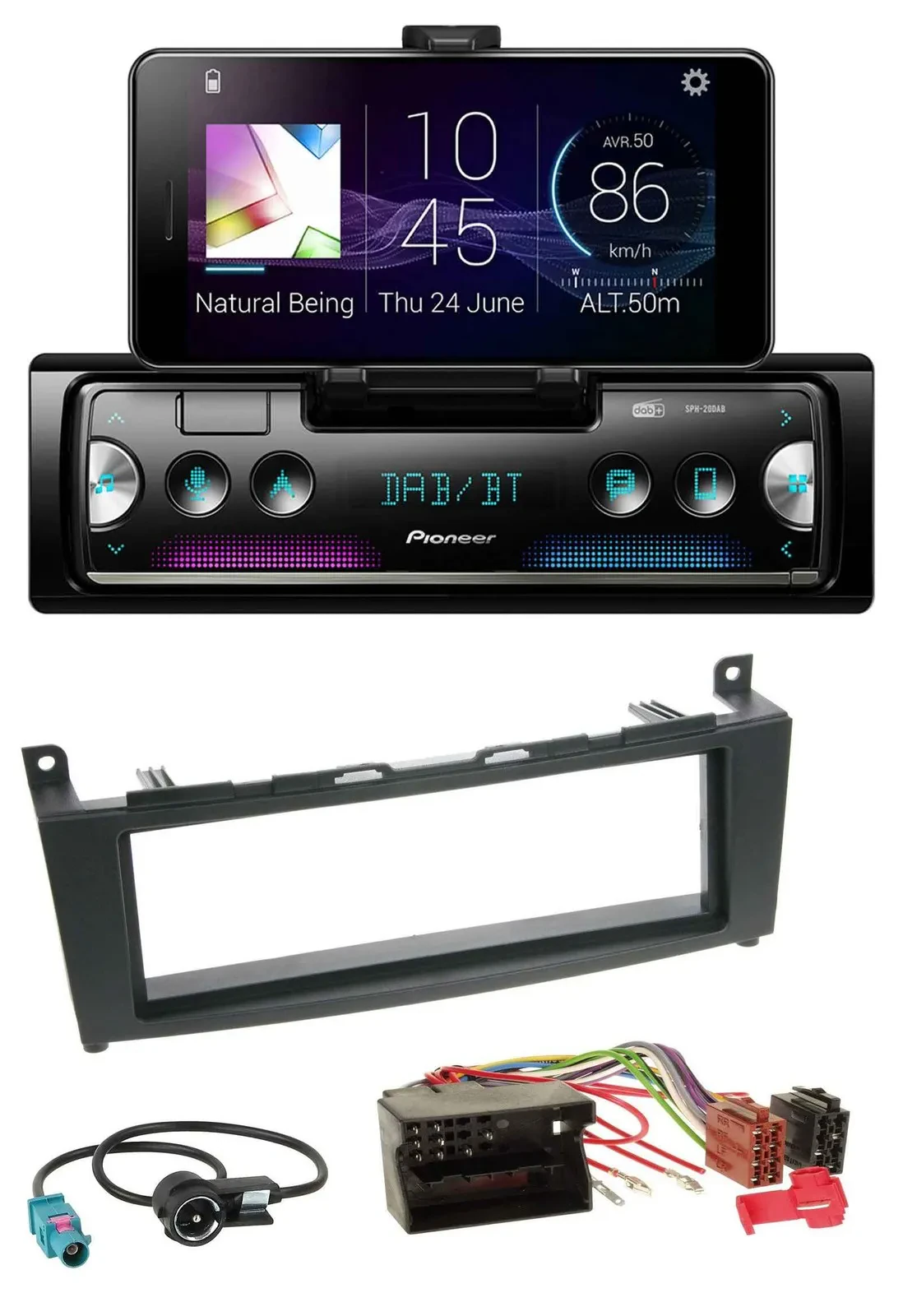 Pioneer USB MP3 Bluetooth DAB Autoradio für Mercedes C-Klasse W204 ab 2007