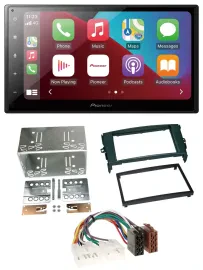Автомагнитола Pioneer 2-DIN USB MP3 DAB Bluetooth для Toyota Auris 2007–2012 черная