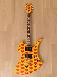 Электрогитара Burny Mockingbird MG-145S HY Hide X Sustainer Yellow Heart w/gigbag Japan 2000s