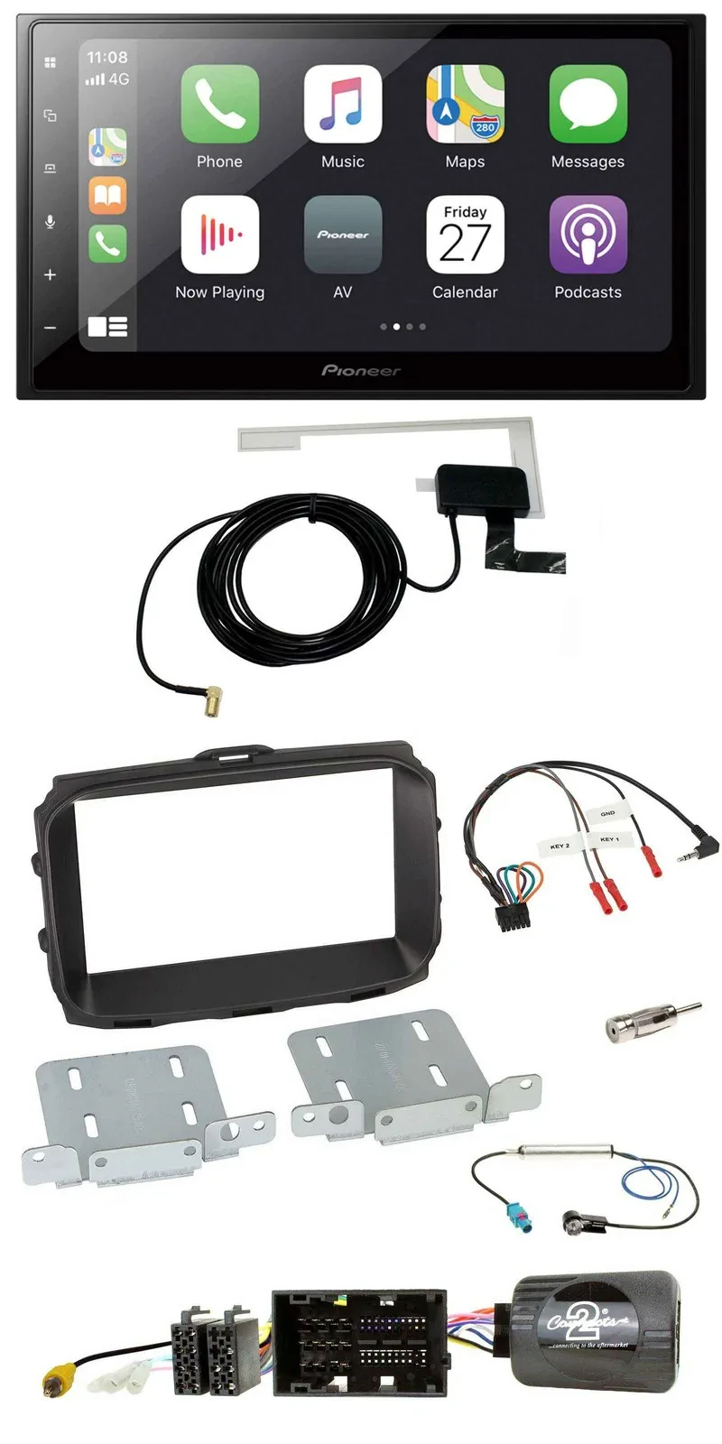 Автомагнитола Pioneer 2DIN Bluetooth DAB USB для Alfa Romeo Giulietta 2013–2021