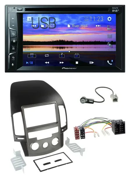 Pioneer Bluetooth 2DIN USB DVD DAB MP3 Autoradio für Hyundai i30 (ab 08)