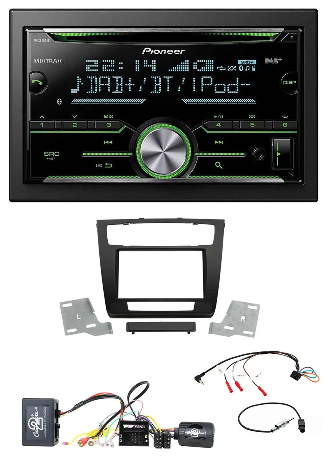 Автомагнитола для BMW 1 Series Pioneer 2DIN, Bluetooth, DAB, USB, CD, поддержка кнопок на руле