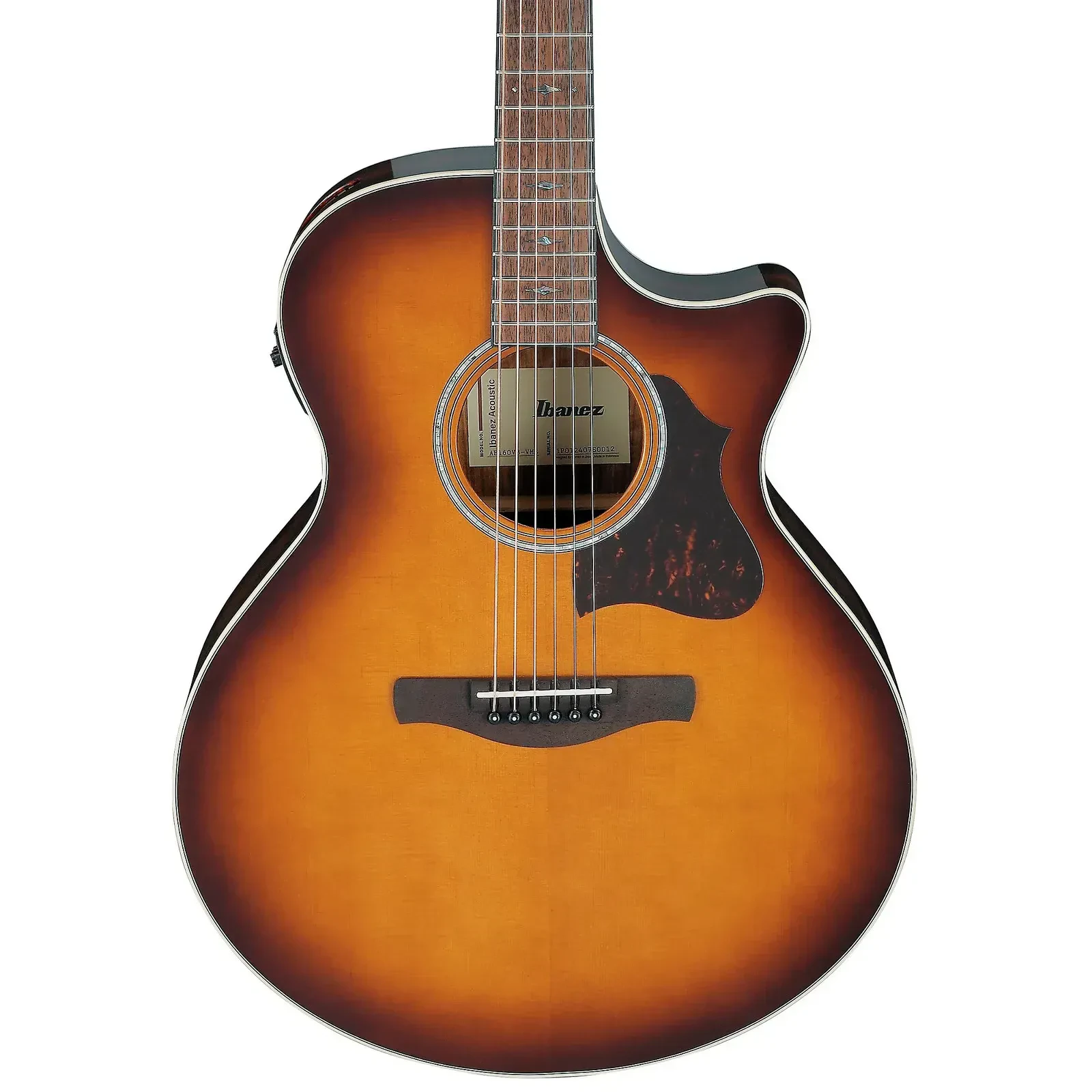 Электроакустическая гитара Ibanez AE160-VMS Vintage Mahogany Sunburst, Auditorium Thinline, еловый верх, глянцевая