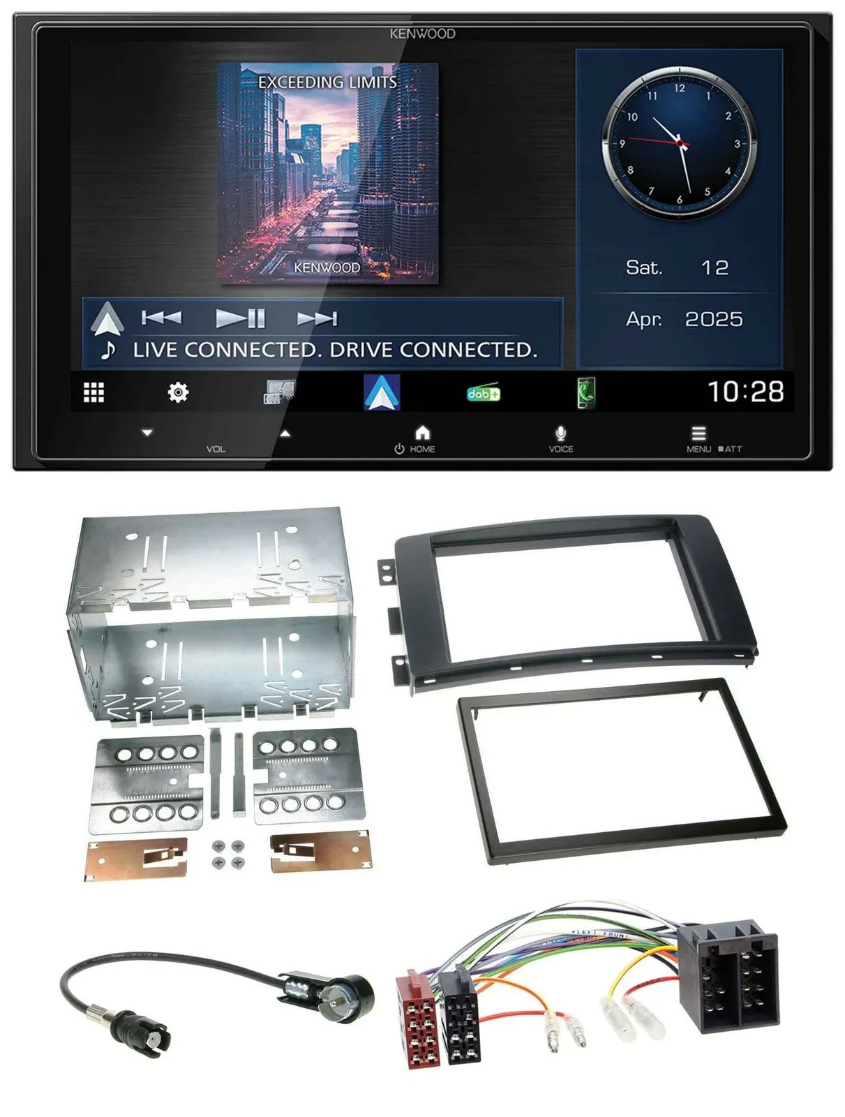 Kenwood Bluetooth 2DIN USB DAB MP3 Autoradio für Smart ForFour 04-06 ForTwo 07-1