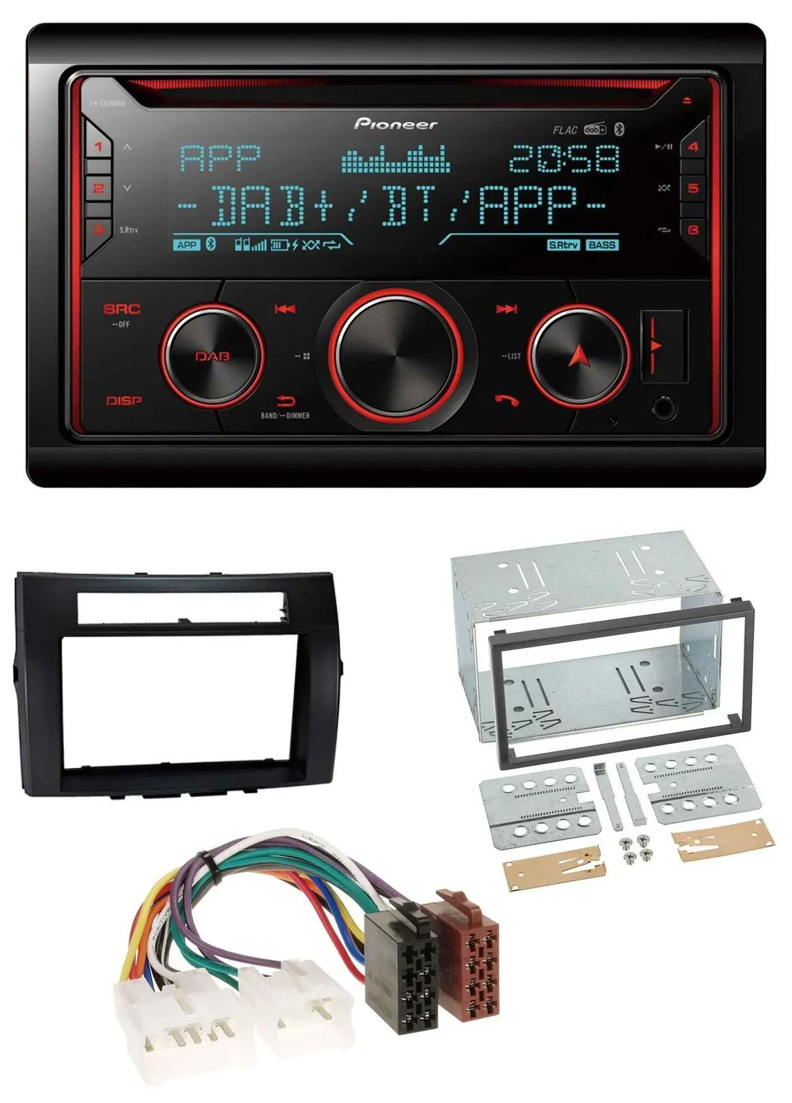 Pioneer 2DIN DAB MP3 Bluetooth USB CD Autoradio für Toyota Corolla 04-09 Verso s