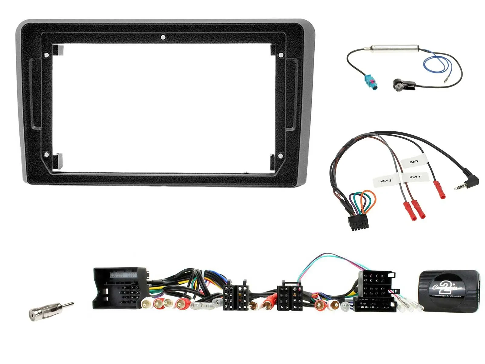 Radioset Lenkradadapter für 9 Zoll Autoradio für Audi TT 2006-2014 Aktiv schwarz