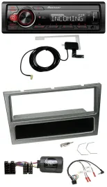 Автомагнитола Pioneer CD/MP3 DAB USB для Opel Corsa C (2000–2004), поддержка управления с руля, серебристая