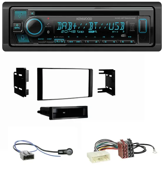 Kenwood Bluetooth DAB CD MP3 USB Autoradio für Nissan Micra 2013-2017 schwarz ma