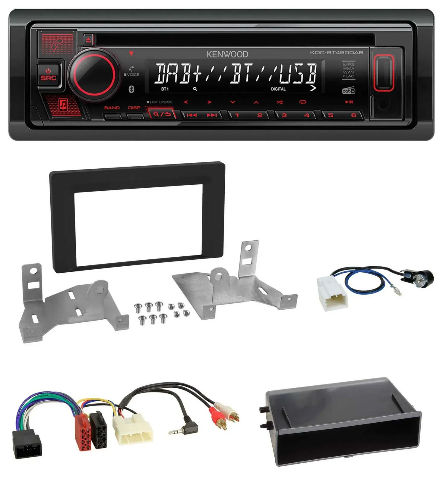 Kenwood MP3 CD USB Bluetooth DAB Autoradio für Toyota Aygo AB7 ab 2022 mattschwa