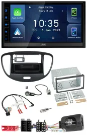 JVC DAB Bluetooth Lenkrad USB 2DIN Autoradio für Hyundai i10 2009-2013 schwarz