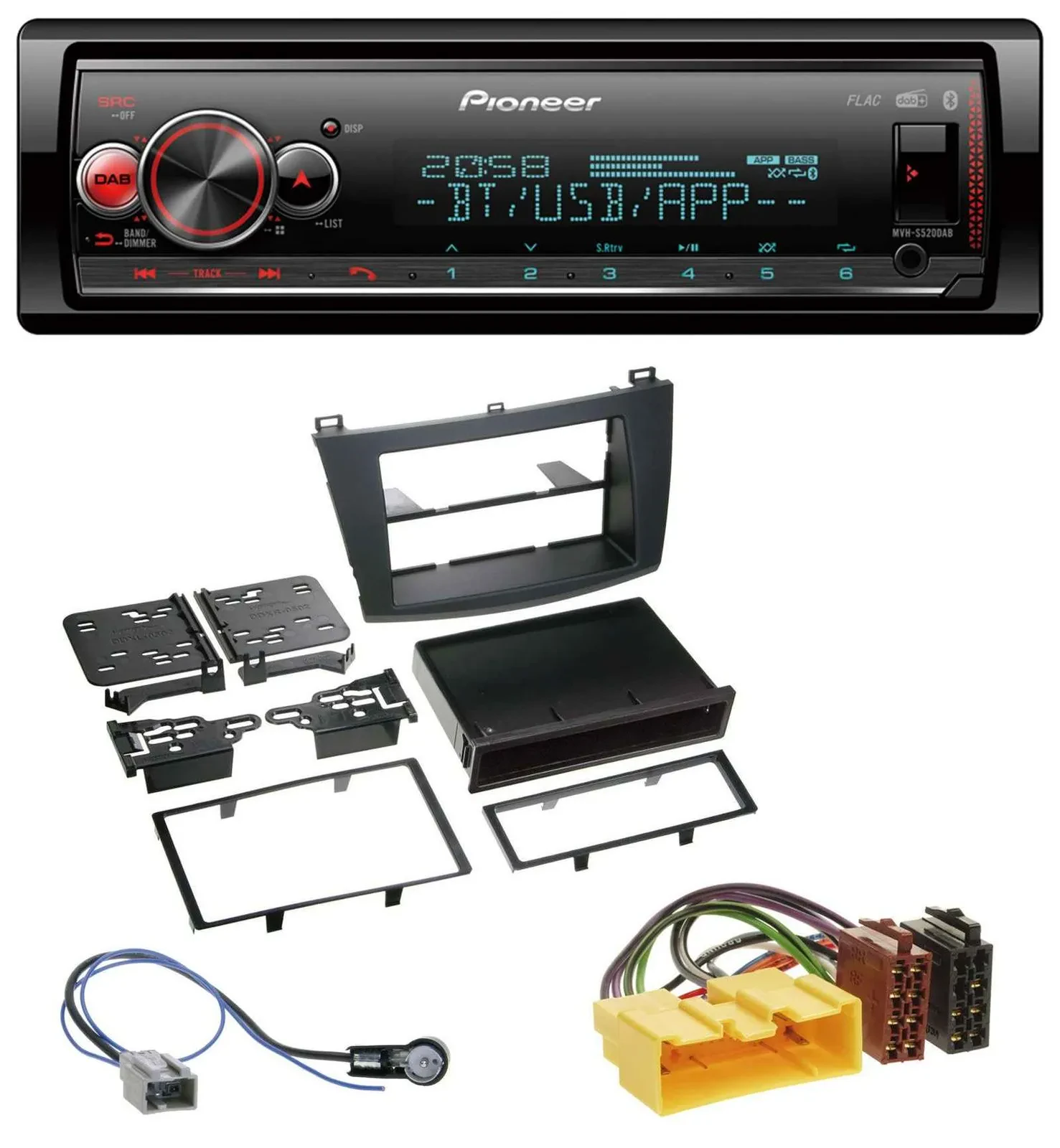 Pioneer Bluetooth USB MP3 DAB Autoradio für Mazda 3 (ab 2009)