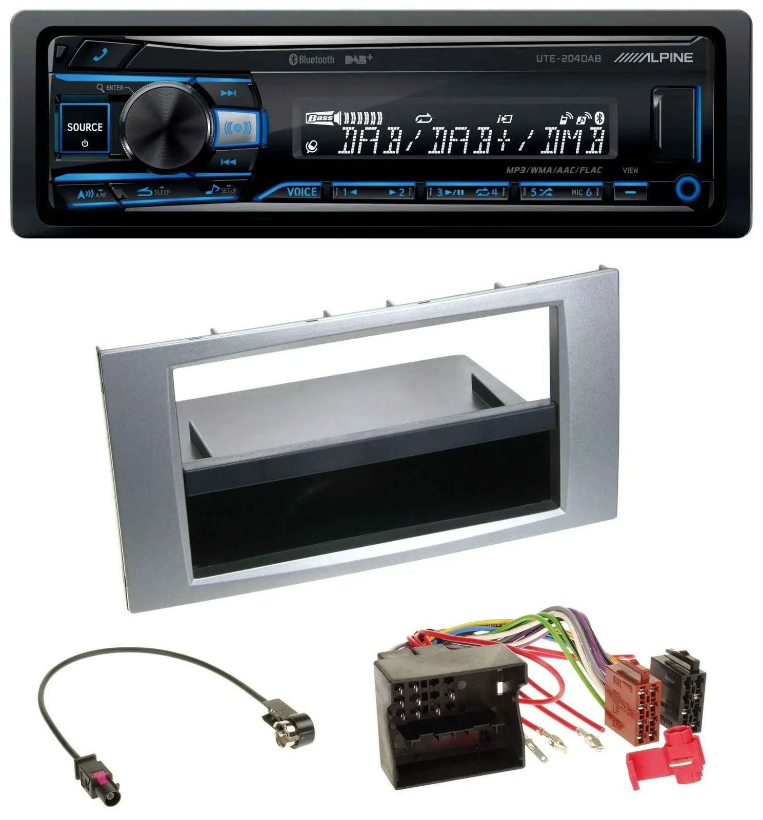 Alpine USB Bluetooth DAB MP3 Autoradio für Ford Galaxy Focus C-Max S-Max 03-07 s