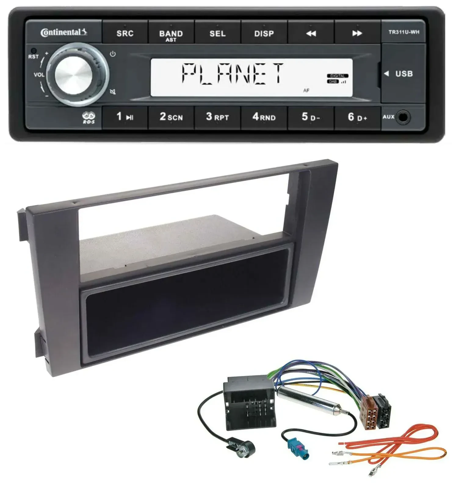 Continental USB MP3 AUX 1DIN Autoradio für Audi A6 01-05 C5 Symphony Quadlock