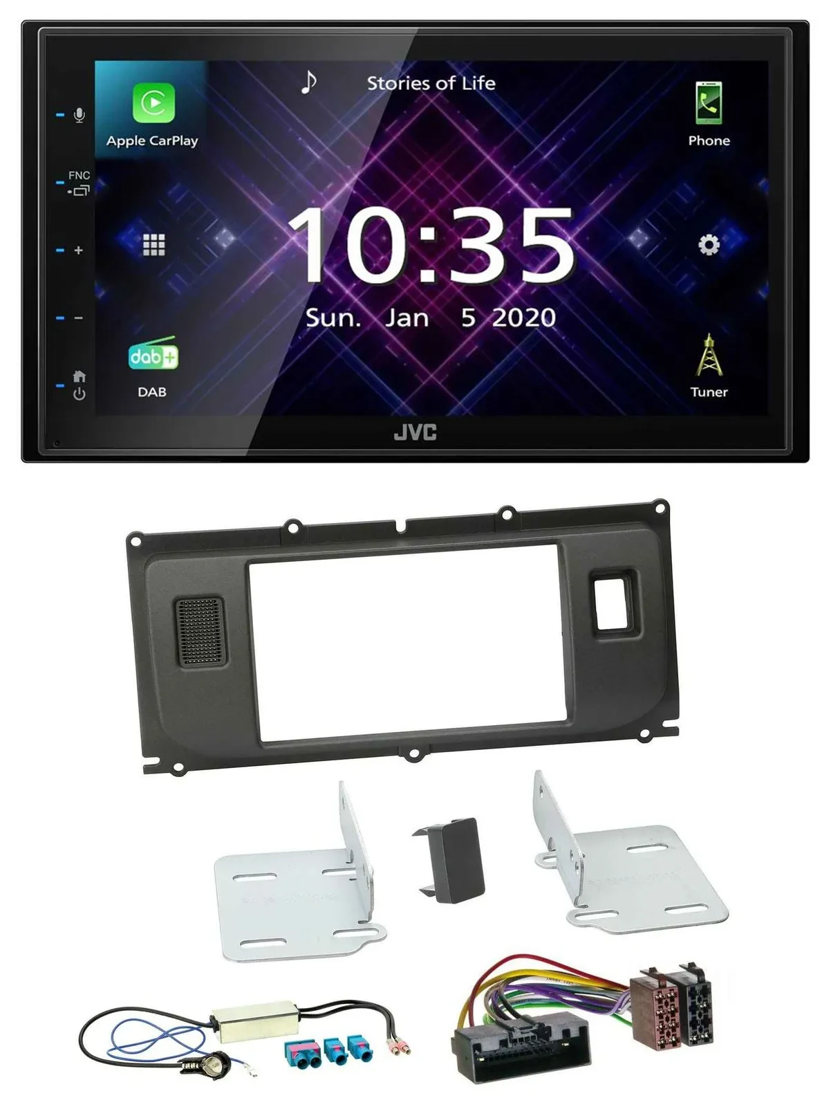 JVC DAB 2DIN MP3 Bluetooth USB Autoradio für Land Rover Evoque Blindstopfen ab 1