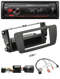 Автомагнитола для Seat Ibiza Pioneer DAB 1 DIN MP3 USB поддержка управления с руля серый