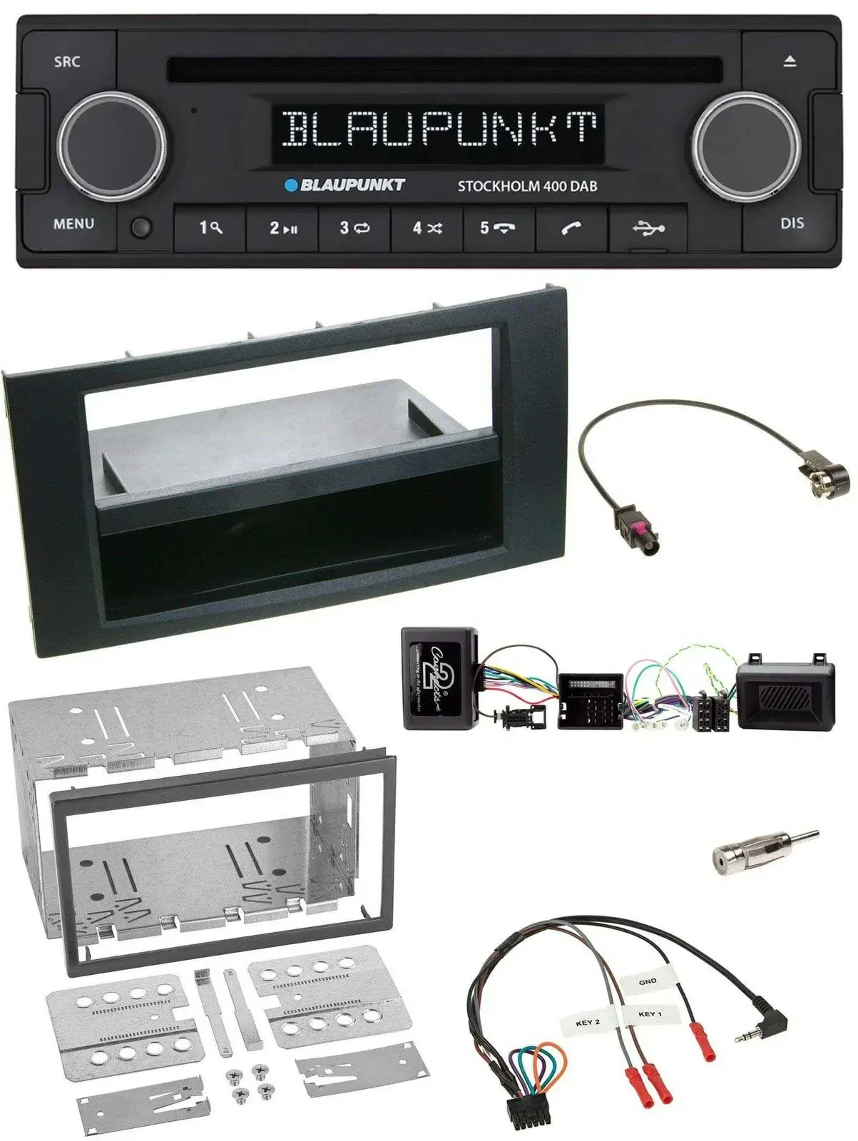 Blaupunkt Lenkrad Bluetooth DAB CD USB Autoradio für Ford Kuga 2008-2012 schwarz