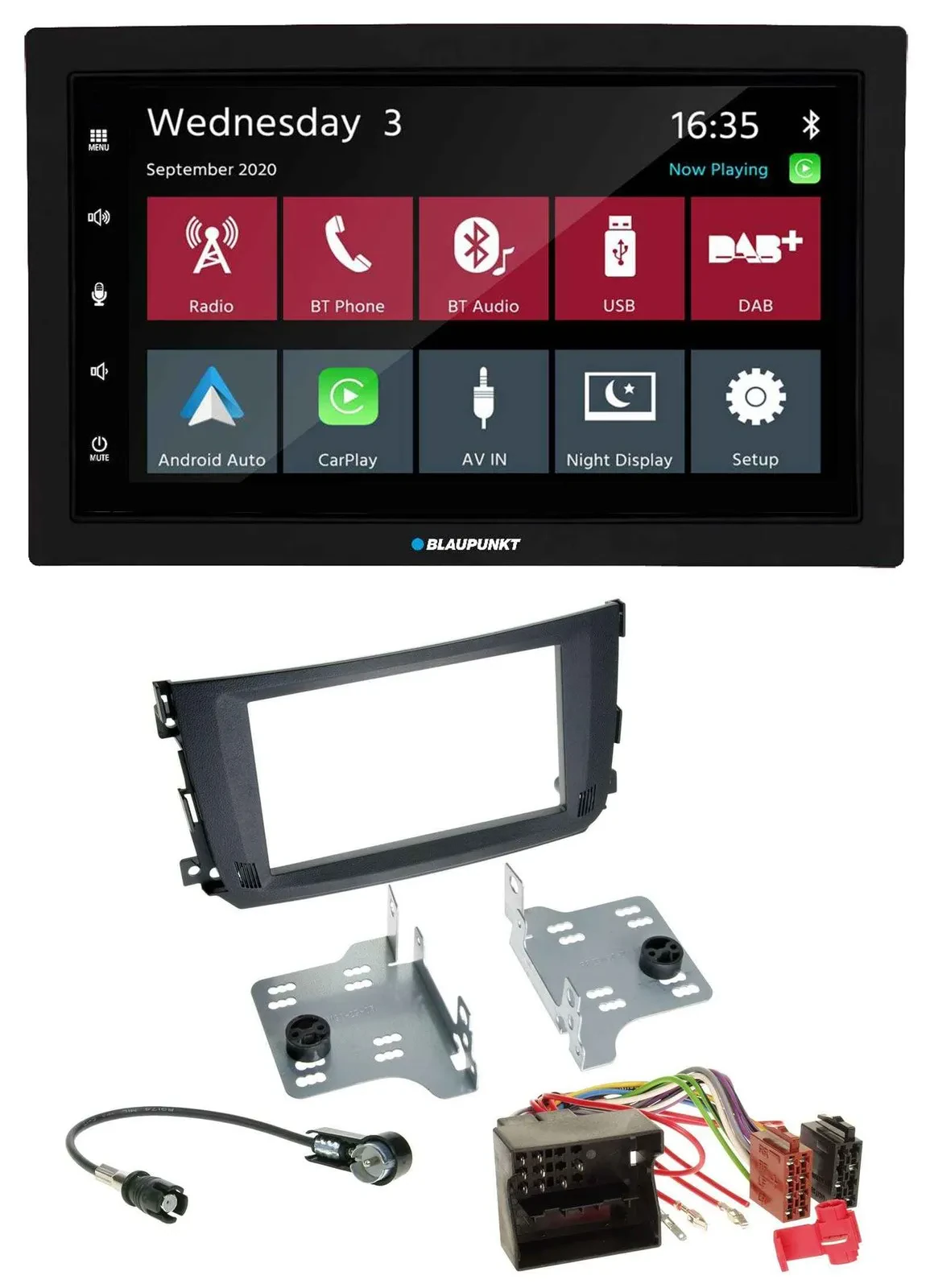 Blaupunkt DAB Bluetooth USB MP3 2DIN Autoradio für Smart ForTwo 2010-14 Quadlock