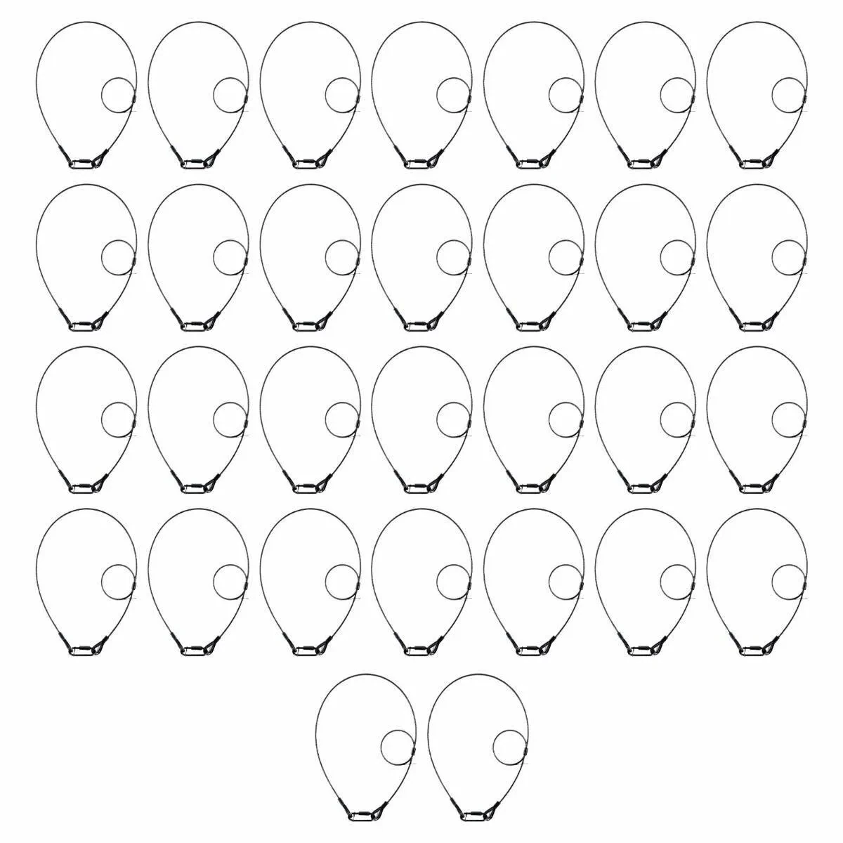 ADJ SC4B 31.5" (800MM) 67lb Weight Rating Black Lighting Safety Cables 30 Pack