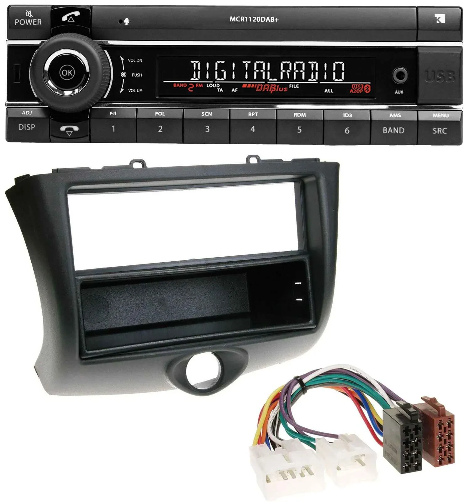 Kienzle Bluetooth MP3 USB DAB Autoradio für Toyota Yaris (2003-2006)
