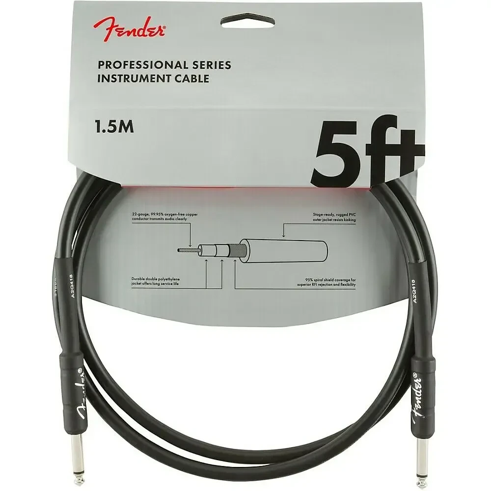 Инструментальный кабель Fender Professional Series Straight to Straight Instrument Cable 5 ft. Black