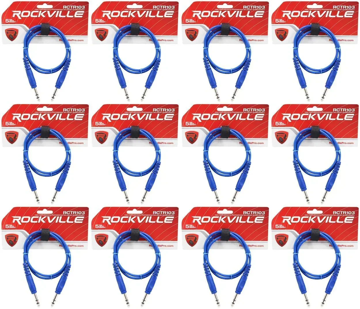 Коммутационный кабель Rockville RCTR103BL Blue 0.9 м (12 штук)