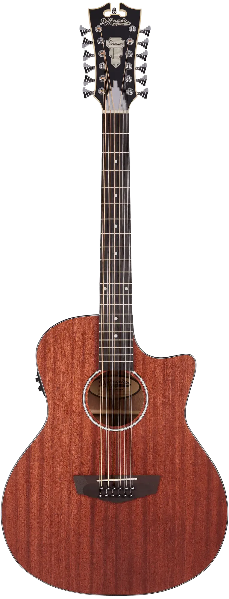 Электроакустическая 12-струнная гитара D'Angelico Premier Fulton LS Cutaway Grand Auditorium Mahogany Satin