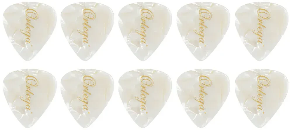 Медиаторы Ortega OGP-WP-M10 Celloluid Medium White Pearl (10 штук)