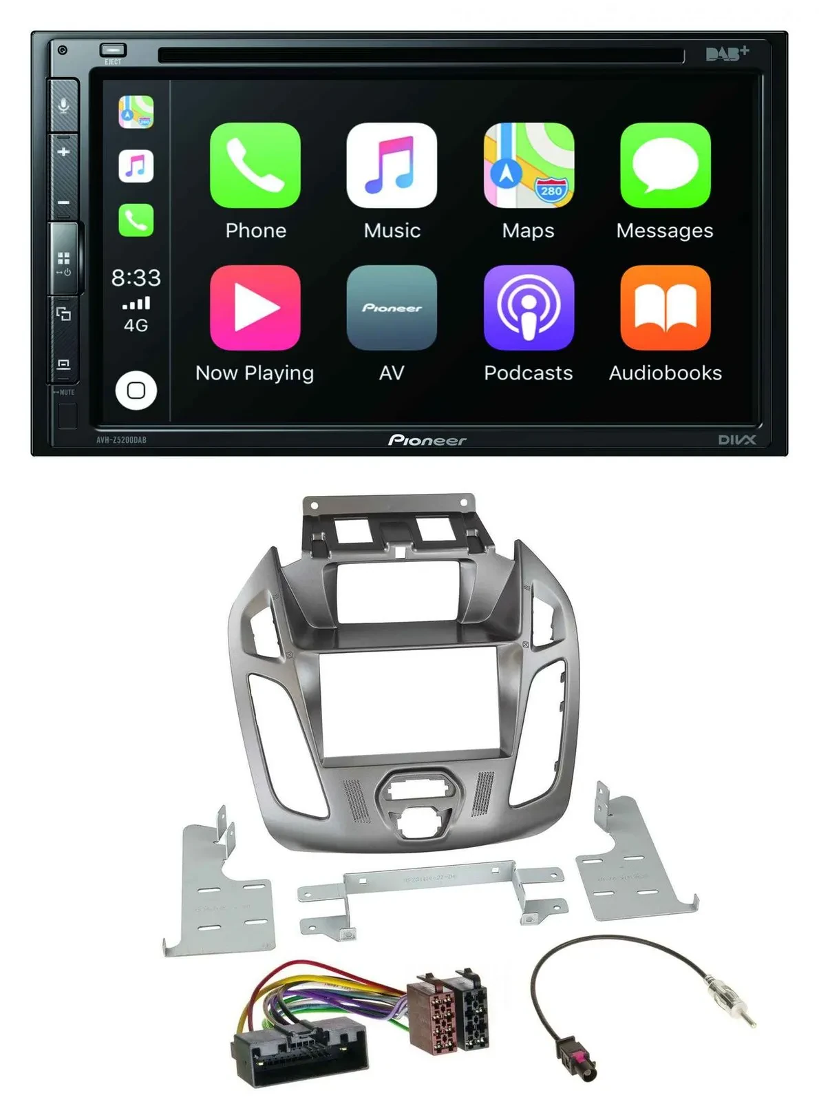 Pioneer DVD 2DIN MP3 DAB Bluetooth USB Autoradio für Ford Transit 12-18 Display