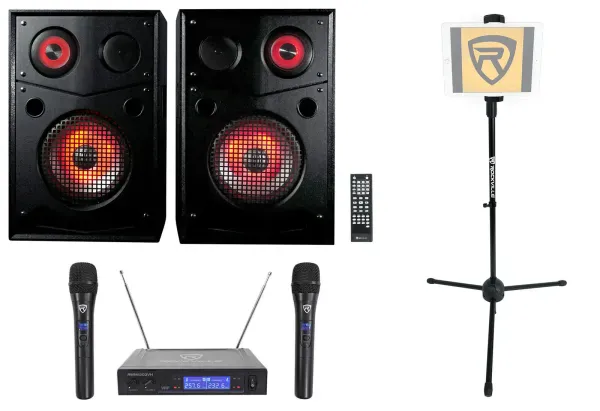 Rockville HOUSE PARTY SYSTEM 10" Bluetooth Karaoke Machine System + Tablet Stand