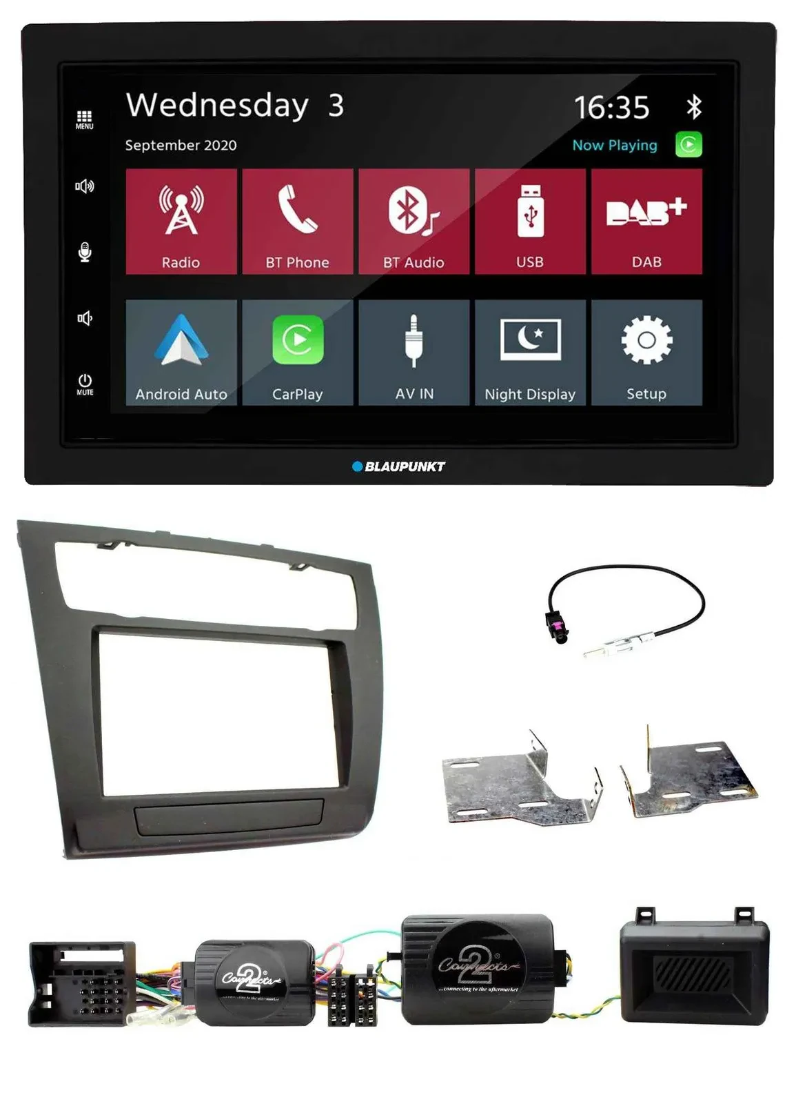 Blaupunkt DAB Bluetooth USB Lenkrad 2DIN Autoradio für BMW 1er PDC aut. Klima E8