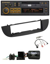 Pioneer DAB Lenkrad USB Bluetooth Autoradio für Fiat 500 ab 2007 schwarz