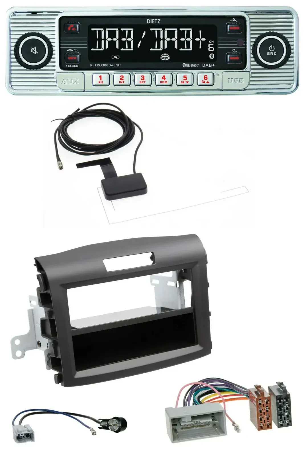 Dietz Bluetooth USB MP3 DAB Autoradio für Honda CR-V (ab 2013)