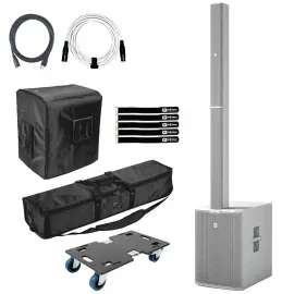 LD Systems MAUI44 G2 White Column PA Speaker System w Castor Board & Bag