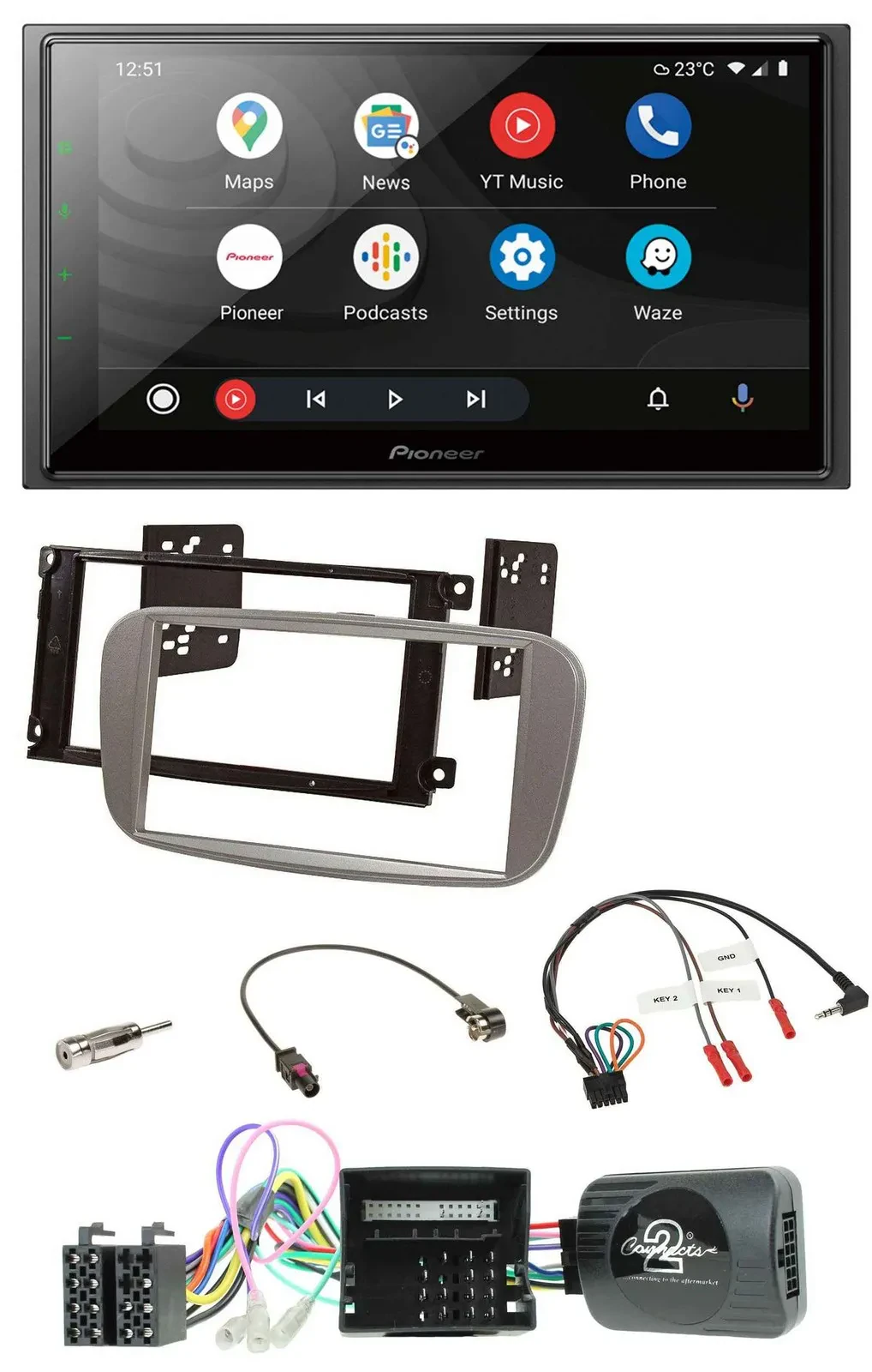 Pioneer USB 2DIN DAB Lenkrad Bluetooth Autoradio für Ford Mondeo S-Max 2007-14 C