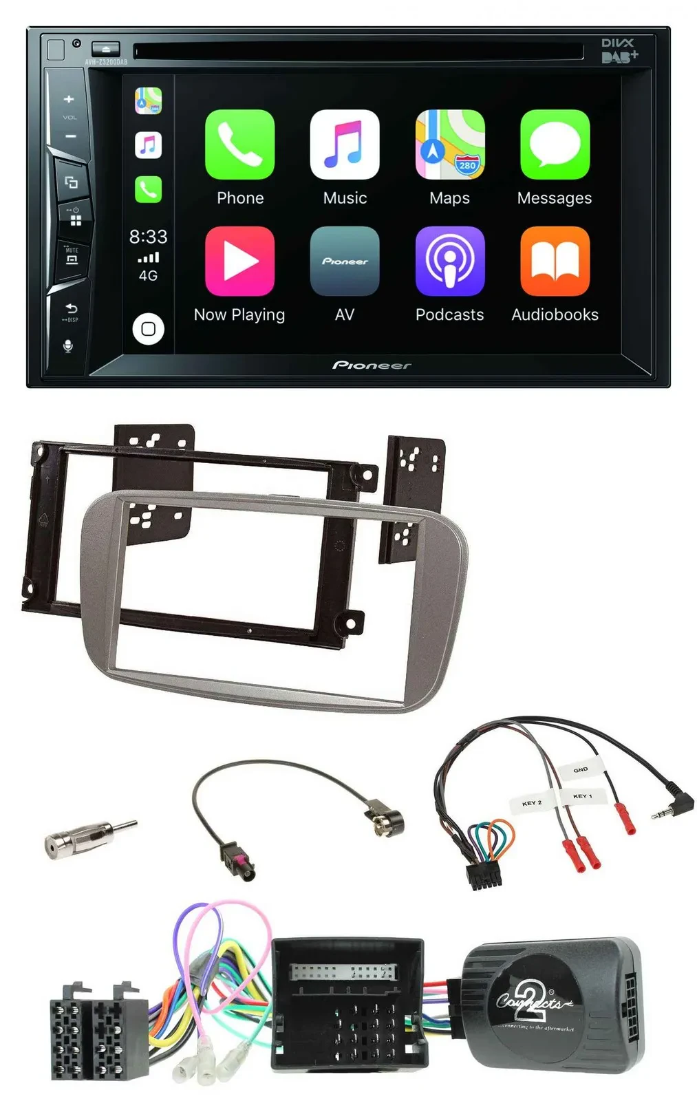 Pioneer Lenkrad USB DVD Bluetooth DAB 2DIN Autoradio für Ford Mondeo S-Max 2007-