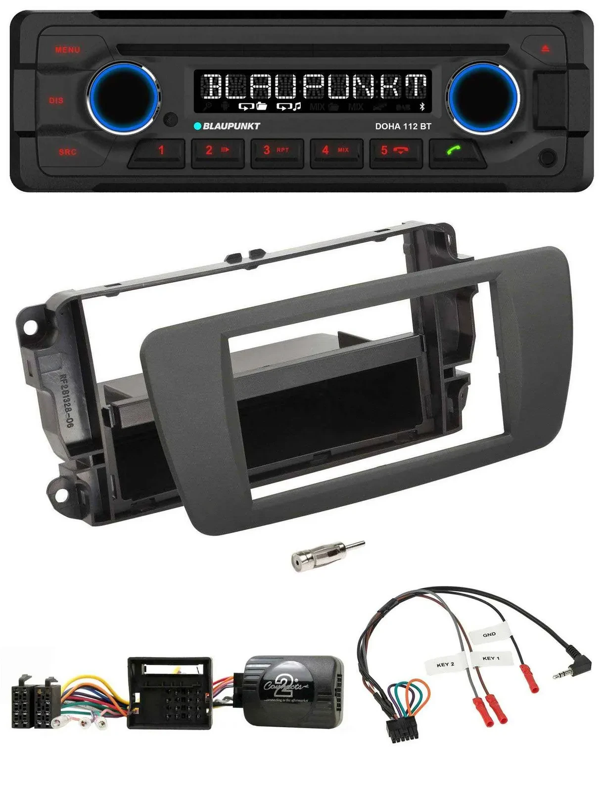 Автомагнитола для Seat Ibiza Blaupunkt MP3/CD/Bluetooth/USB, серый