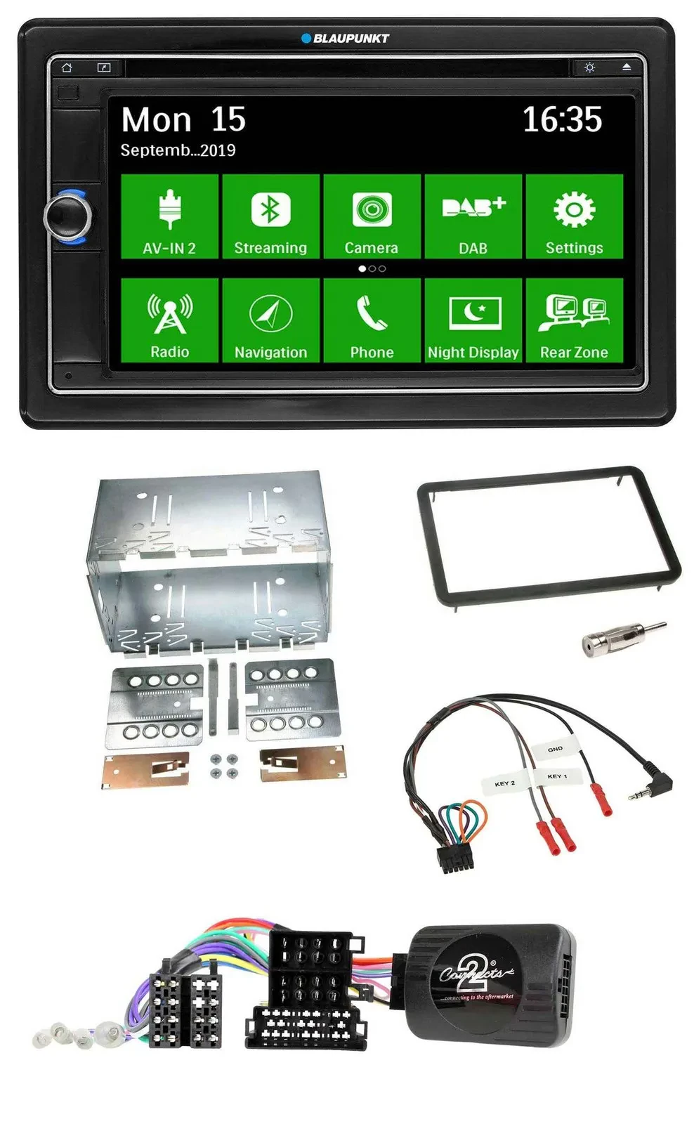 Blaupunkt Bluetooth 2DIN Lenkrad DAB USB TMC Navigation für Alfa Romeo 159 Brera