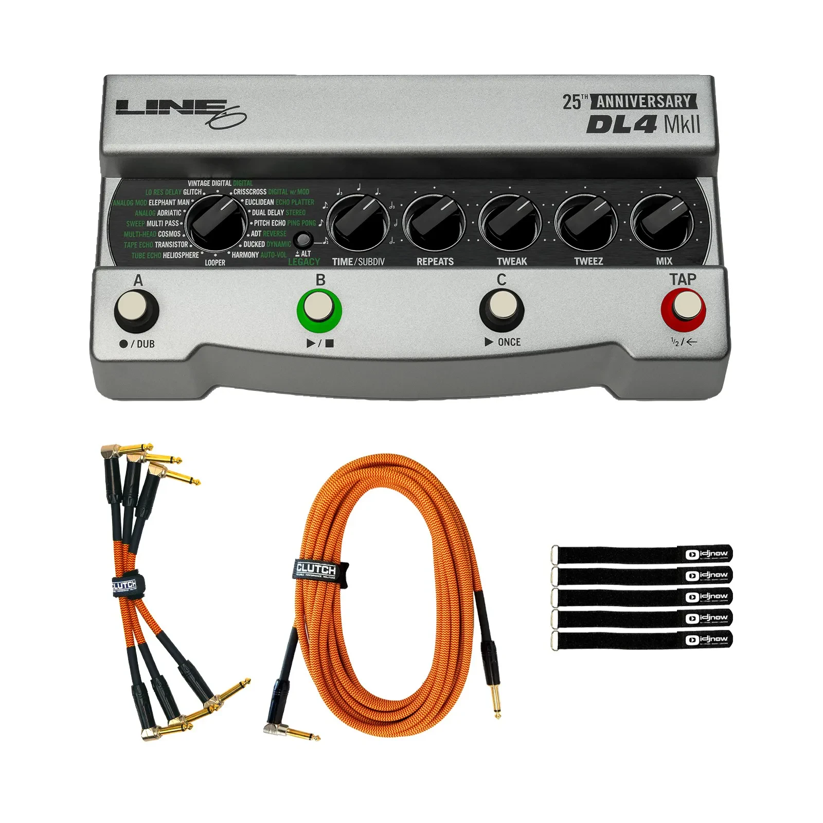 Line 6 DL4 MKII LTD ED 25th ANNIV Silver Stompbox Modeler with Cables