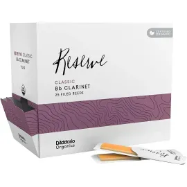 Трости для кларнета Bb D'Addario Woodwinds Organic Reserve Classic, жесткость 3 (набор, 25 шт.)