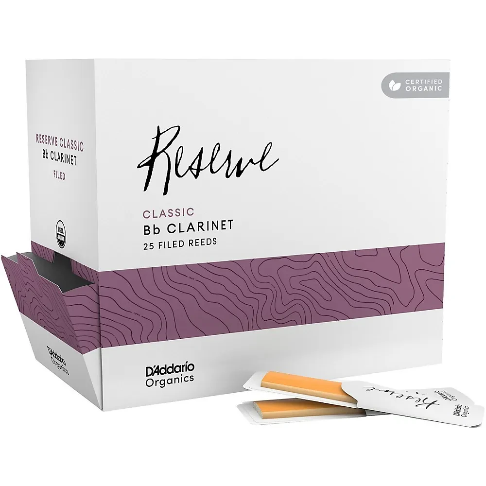 Трости для кларнета Bb D'Addario Woodwinds Organic Reserve Classic, жесткость 3 (набор, 25 шт.)