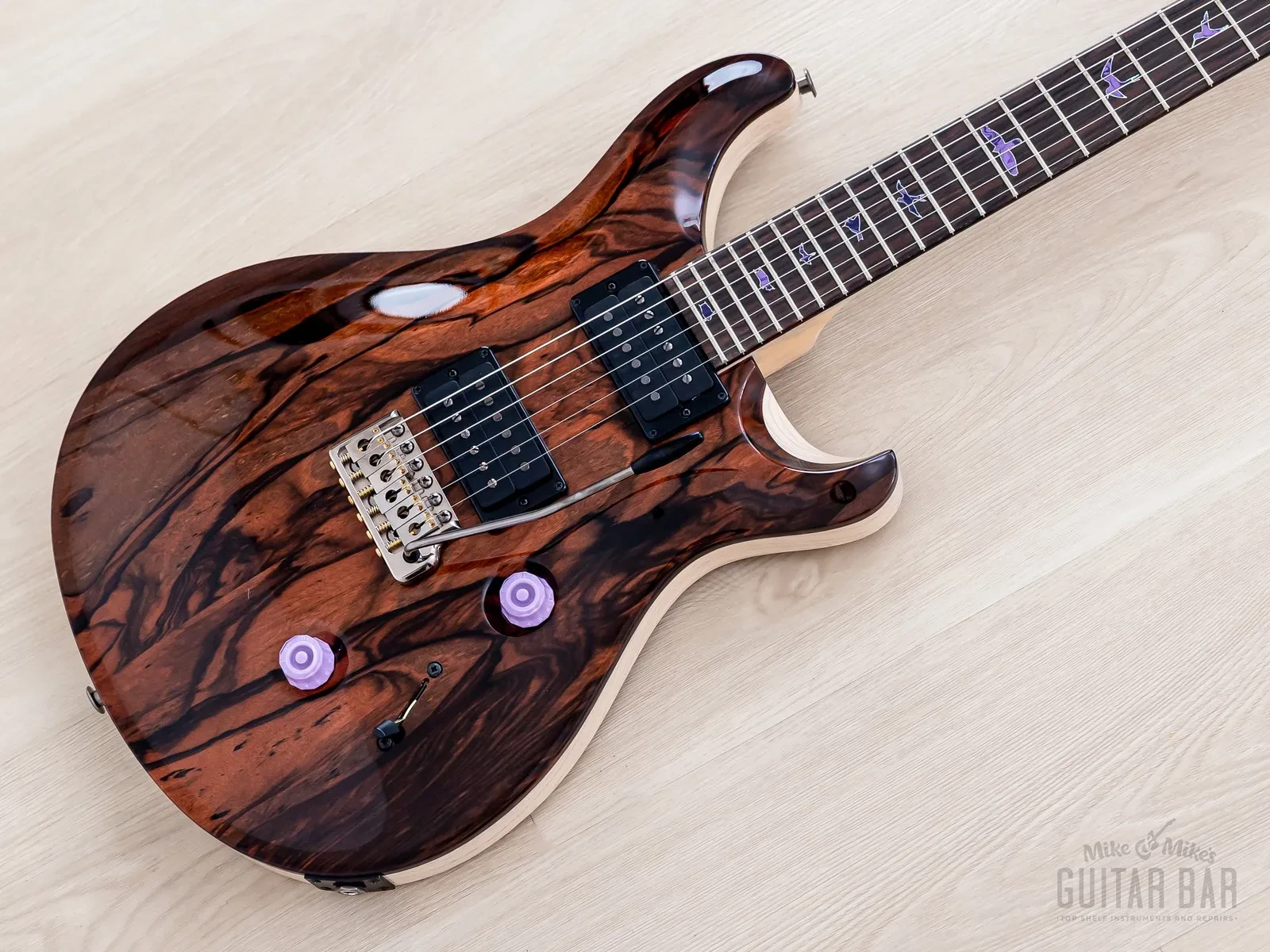 Б/У Электрогитара PRS Private Stock Custom 24 Semi-hollow 2023, макассарский эбен и ясень
