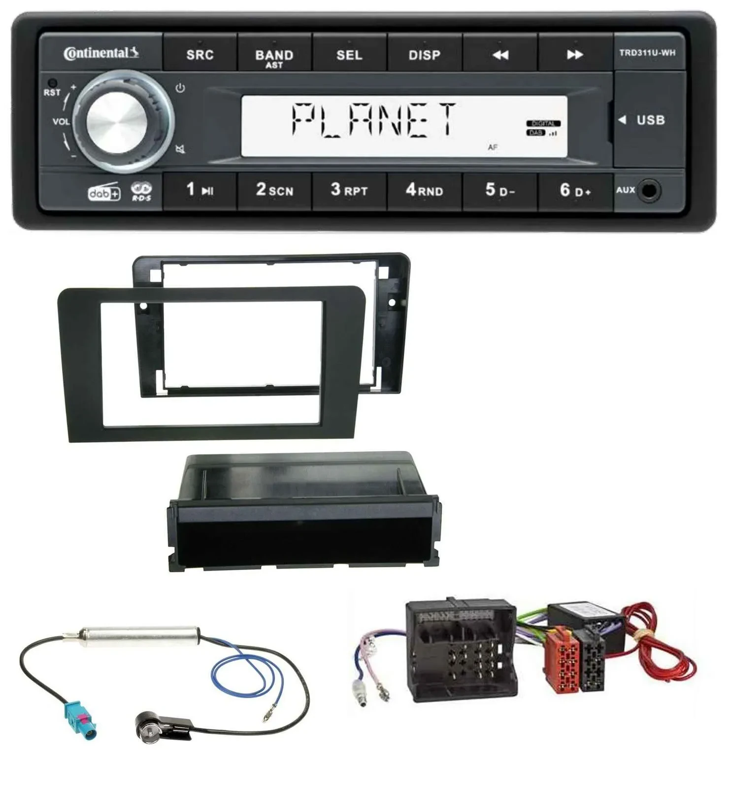 Автомагнитола Continental 1-DIN MP3 AUX USB DAB для Audi A3 8P (2006–2012) Symphony
