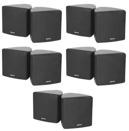 (10) Rockville Cube 70v Black 3.5" Commercial Wall Mount Restaurant/Bar Speakers