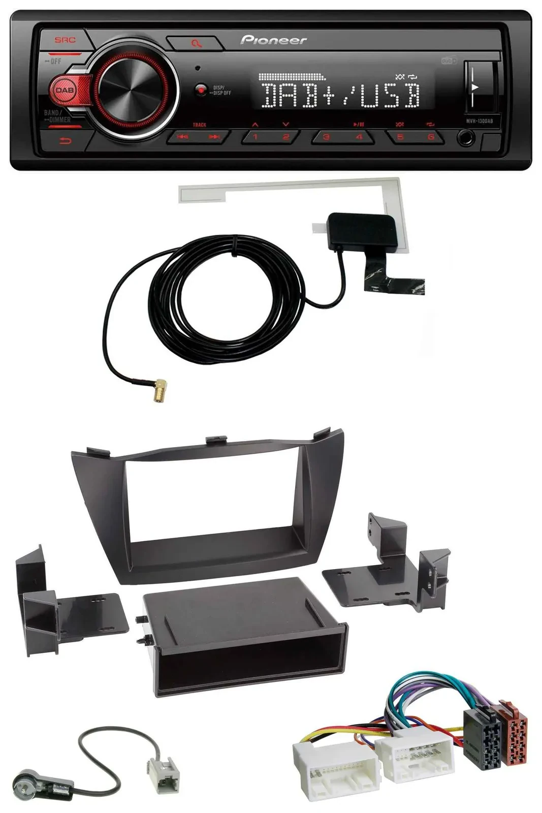 Pioneer 1DIN MP3 DAB USB AUX Autoradio für Hyundai ix35 (LM, 2010-2013)