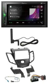 Автомагнитола Pioneer 2DIN, MP3, DAB, AUX, Bluetooth, для Ford Fiesta (2010–2017), черная