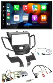 Kenwood DAB USB Bluetooth 2DIN Lenkrad Autoradio für Ford Fiesta 10-17 schwarz