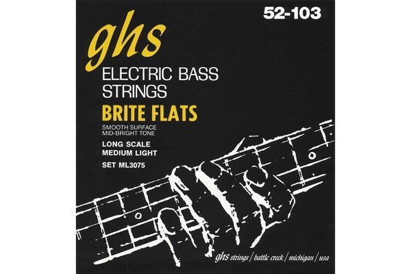 Струны для бас гитары GHS ML3075 Brite Flats 52-103