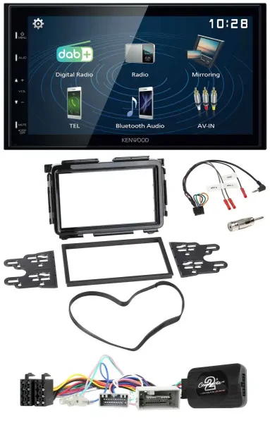 Kenwood 2DIN Bluetooth Lenkrad USB DAB Autoradio für Honda HR-V RU ab 2015 schwa