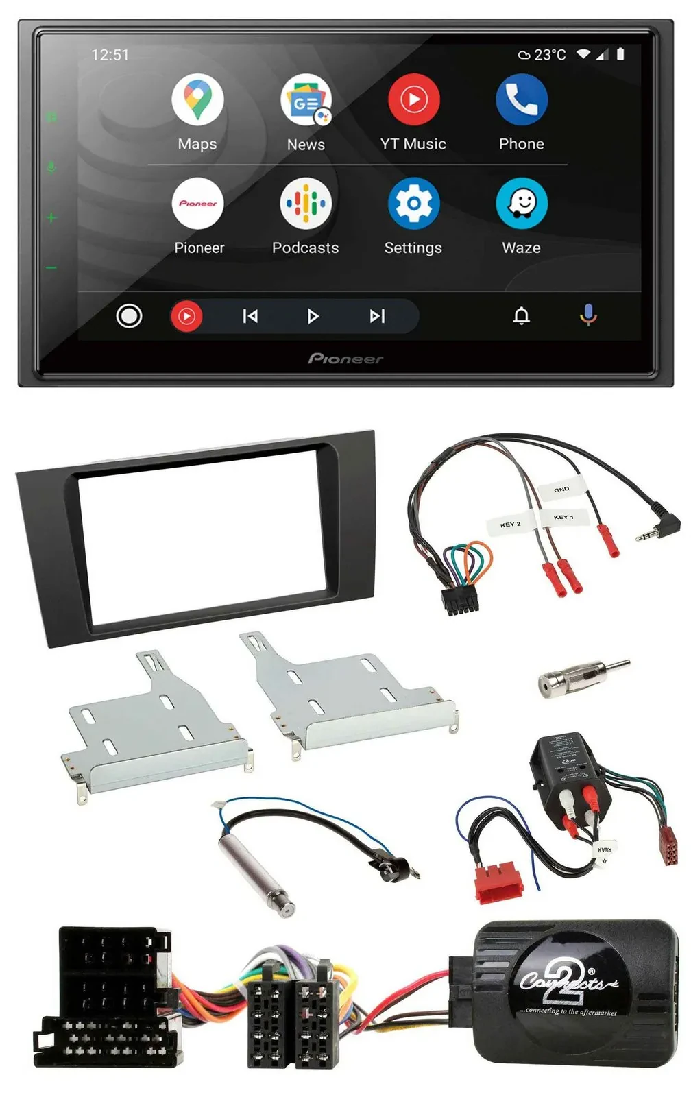 Pioneer USB 2DIN DAB Lenkrad Bluetooth Autoradio für Audi A4 99-01 BOSE Vollakti