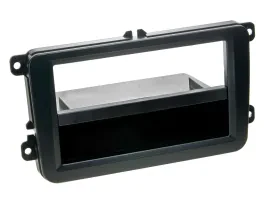 Einbaurahmen DIN Autoradio für Seat Skoda VW schwarz Rubber Touch PRO